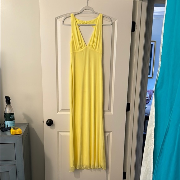 Beginning Sunflower yellow mesh maxi dress - Picture 1 of 5